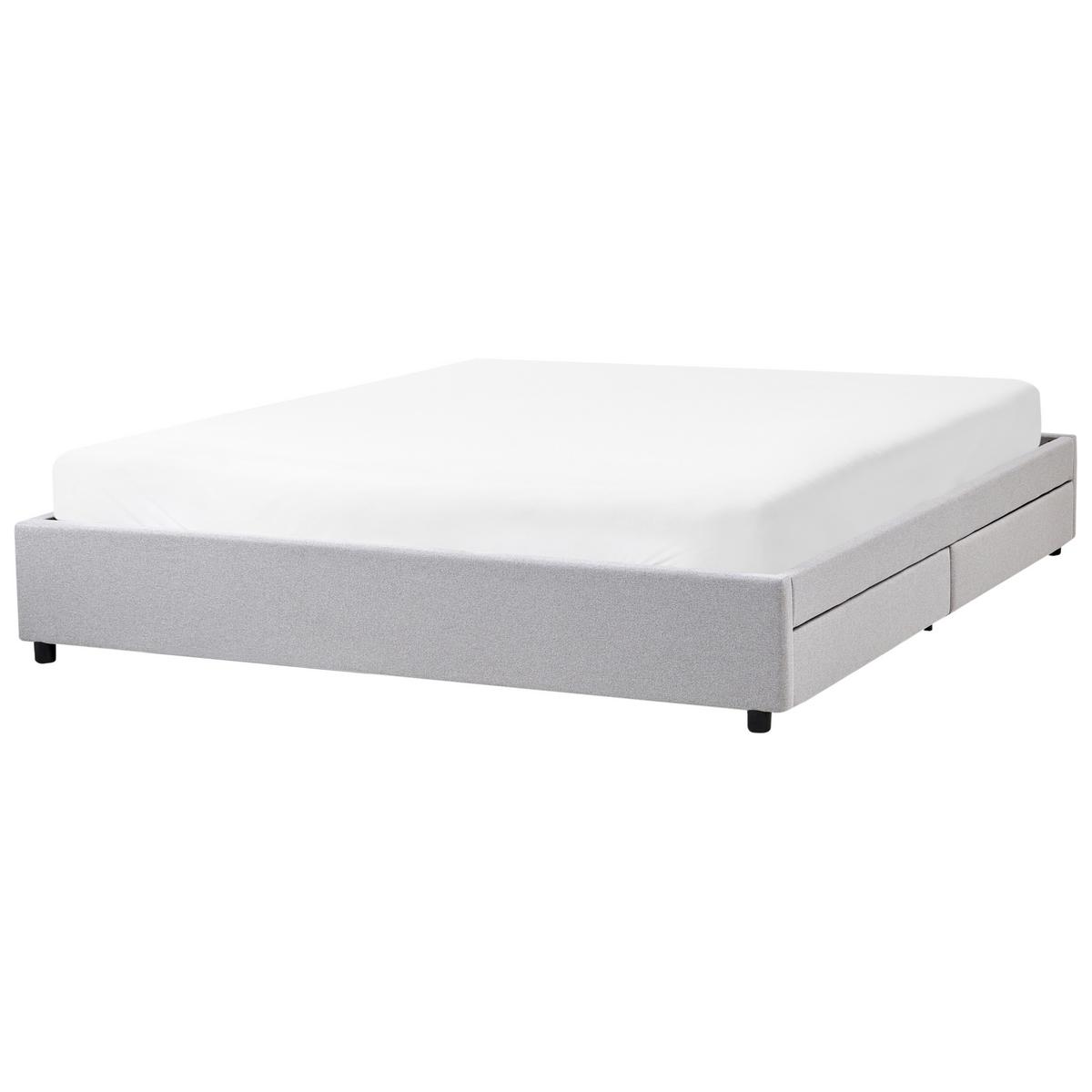 BETT 180/200 cm Hellgrau Prades - Hellgrau, Textil (180/200cm) - Beliani