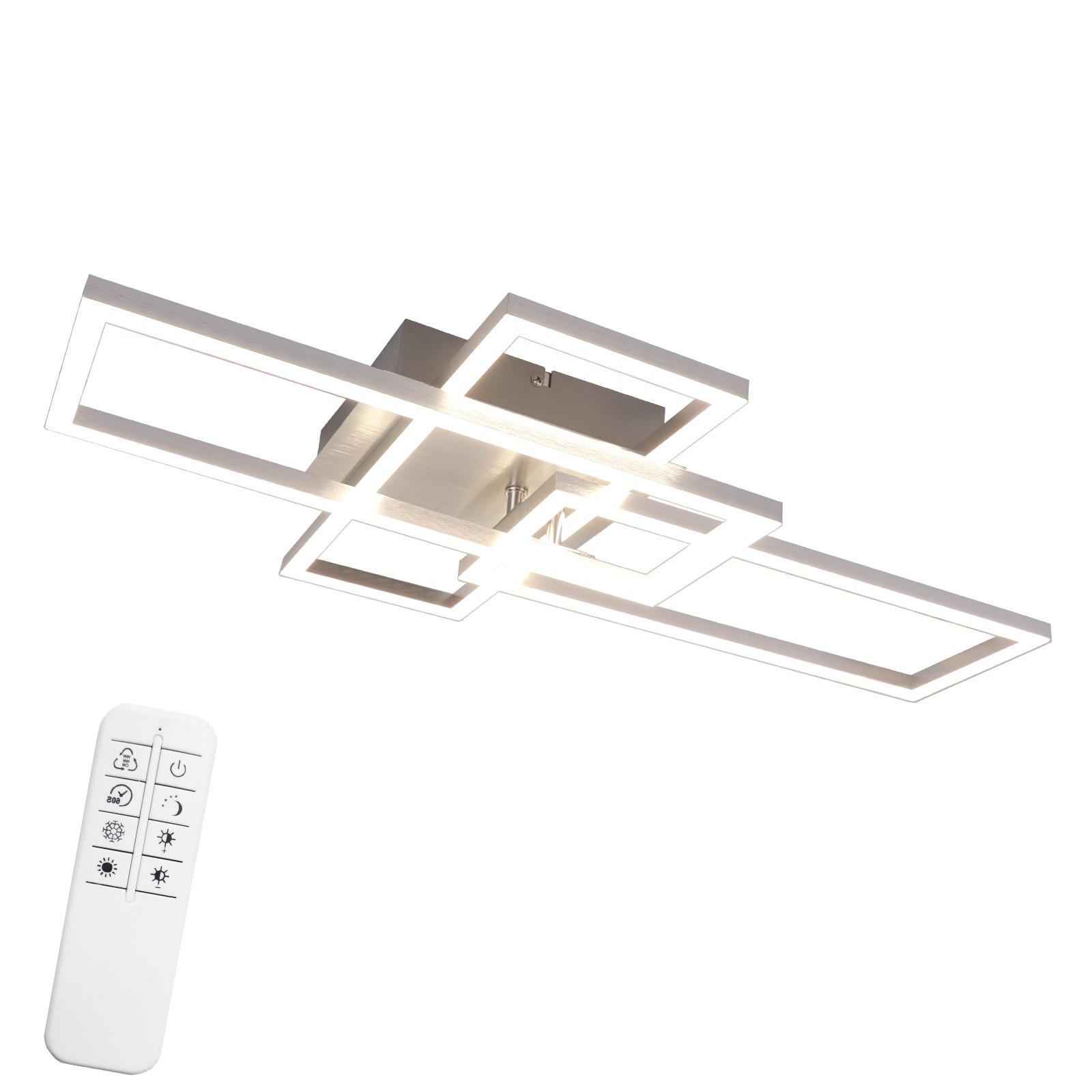 LED-DECKENLEUCHTE Flamhain 64.3/35/9.5 cm - Silberfarben, Kunststoff/Metall (64.3/35/9.5cm) - ZMH