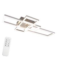 LED-DECKENLEUCHTE Flamhain 64.3/35/9.5 cm - Silberfarben, Kunststoff/Metall (64.3/35/9.5cm) - ZMH