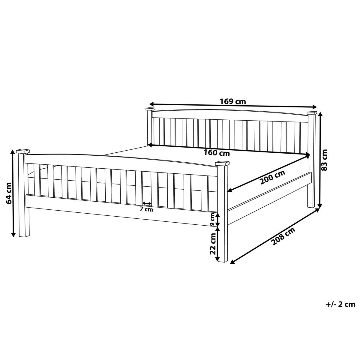BETT mit Lattenrost 160/200 cm Kiefernholz Dunkelbraun Giverny - Dunkelbraun, Holz (160/200cm) - Beliani