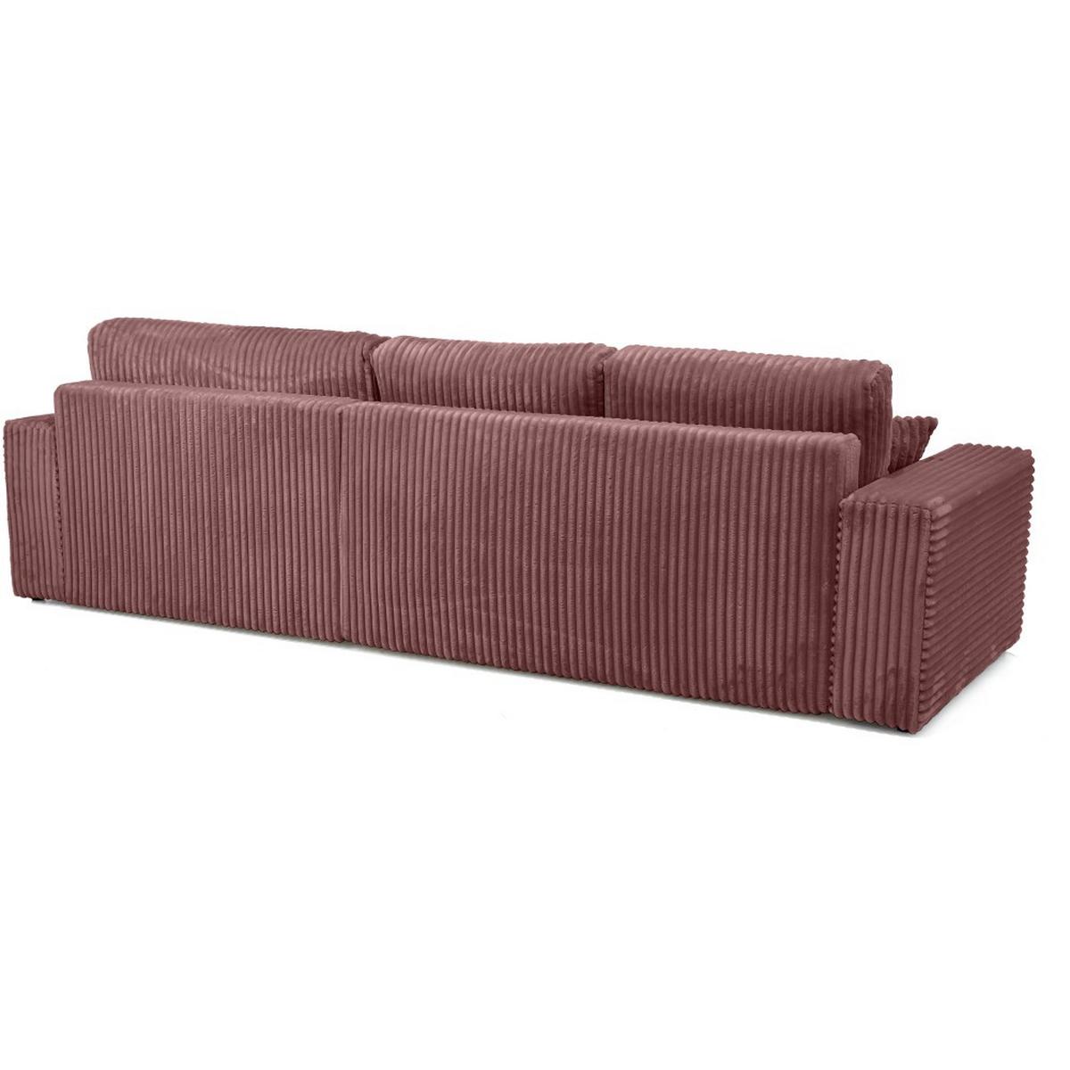 ECKSCHLAFSOFA Porto mit universelle Ottomane, Rosa - Schwarz/Rosa, Textil (288/190cm) - Beautysofa