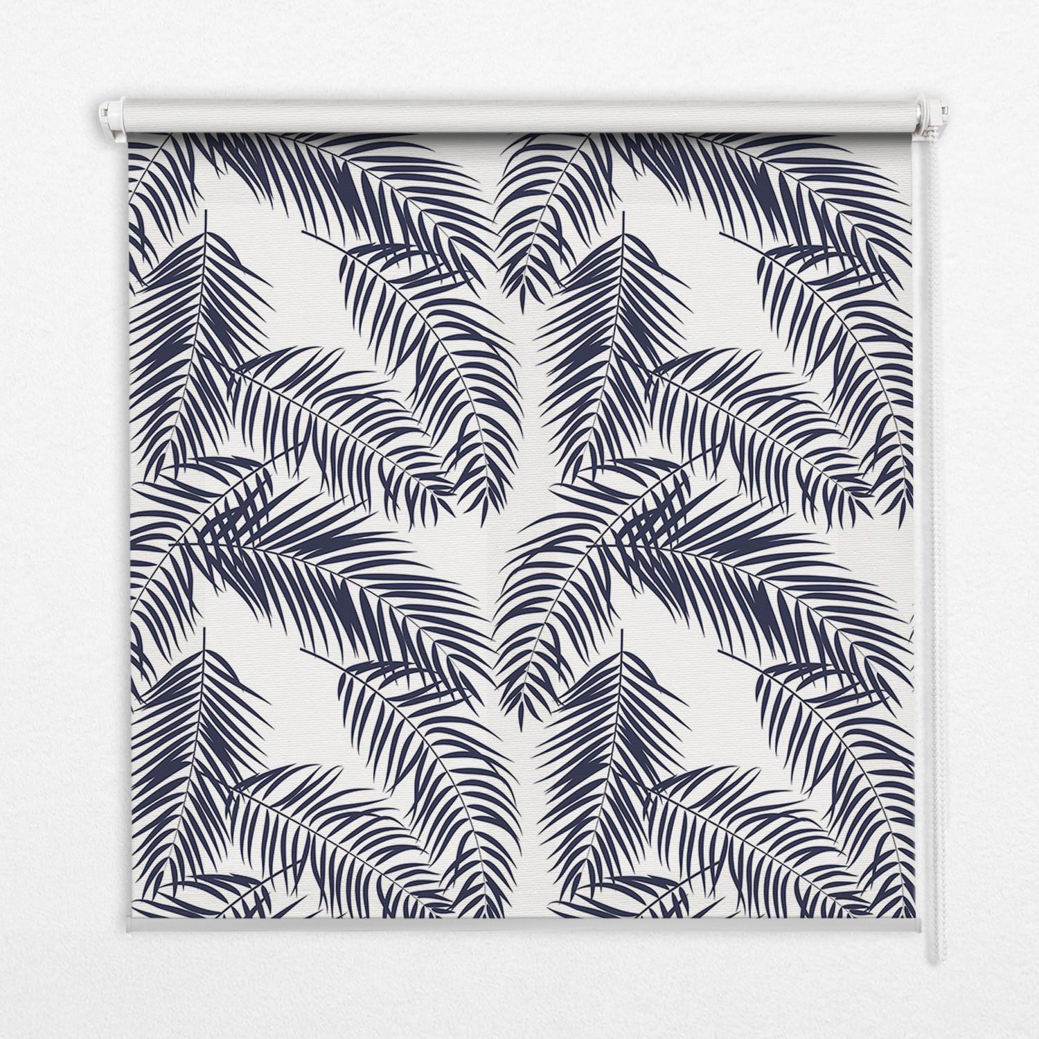 INNENROLLO - Fensterrollo - Rollo - 130x140 cm - Farnblätter - Schwarz, Kunststoff (130/140/0.5cm) - TULUP
