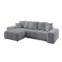 ECKSOFA Ottomane links ENIL-L 297x189x68 Hellgrau Velours - Titanfarben, Holzwerkstoff/Kunststoff (297/189cm) - ALTDECOR