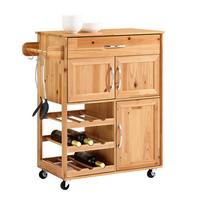 SERVIERWAGEN aus Holz, 66×86×38cm - Naturfarben, Holz (66/86/38cm) - SoBuy