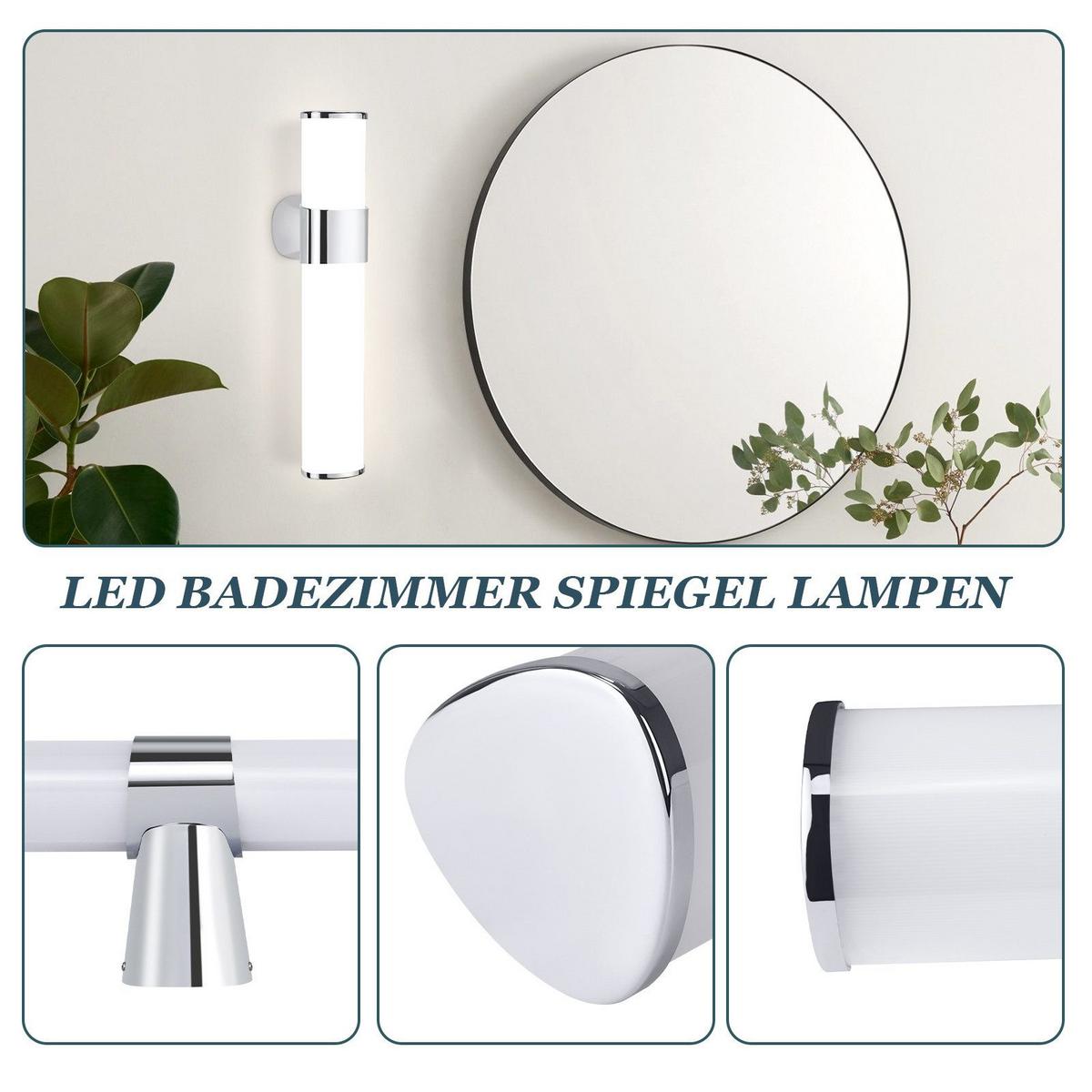 SPIEGELLEUCHTE WIESBADEN(1ER-SET) 30/6.8/12.8 CM - Chromfarben, Kunststoff (30/6.8/12.8cm) - Nettlife
