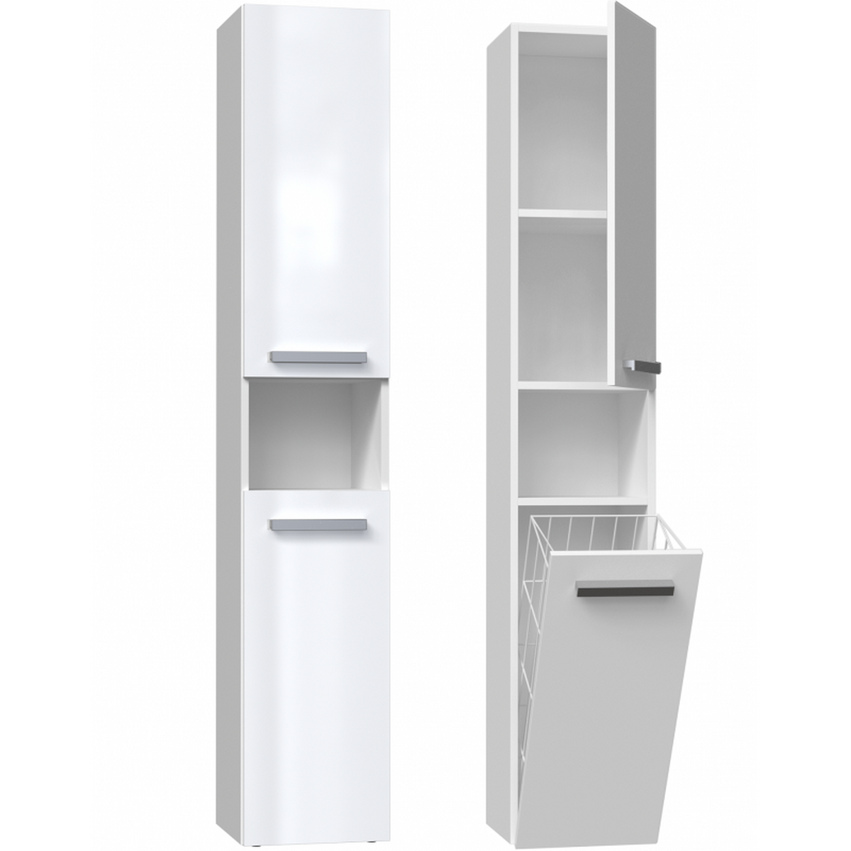 BADEZIMMERSCHRANK Weiß, Hochglanz Weiß 31/174/30 - Weiß, Holzwerkstoff (31/174/30cm) - RAUMHIRSCH FURNITURE