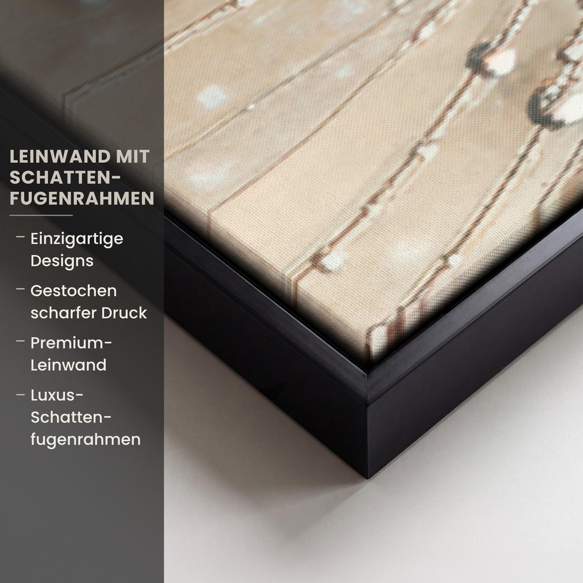 LEINWAND Bilder mit Rahmen - Löwenzahn - Abstrakt - Natur - Beige - 150x100 - Braun, Textil (150/100cm) - MuchoWow