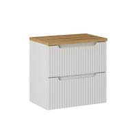 WASCHTISCHUNTERSCHRANK 60.4cm Riva Weiß und Holz - Weiß, Holzwerkstoff (60.4/59/40cm) - Petits-meubles