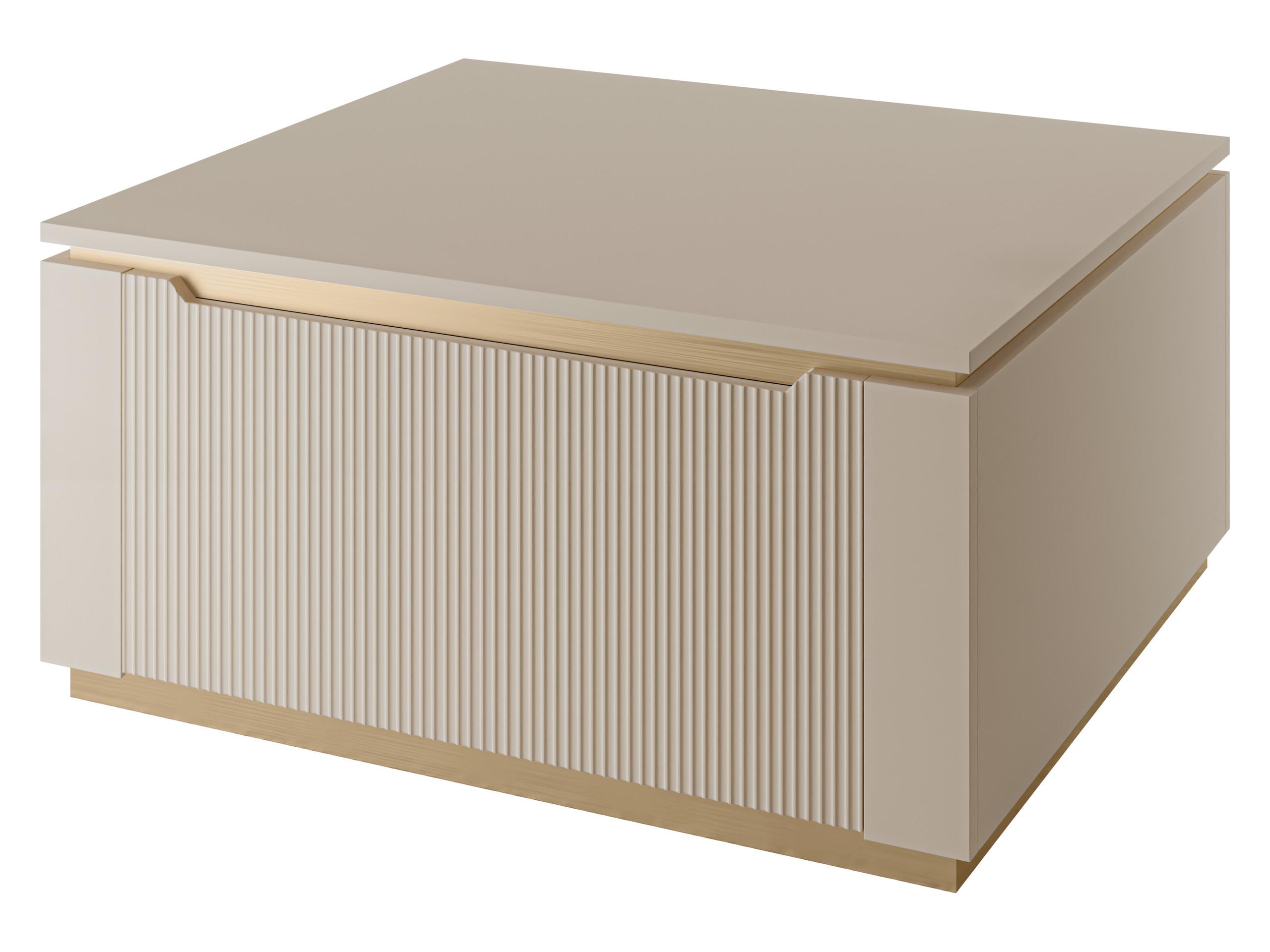 COUCHTISCH Hilafin 2K - Sandfarben/Goldfarben, Holzwerkstoff/Kunststoff (70/80/40cm) - MIRJAN24