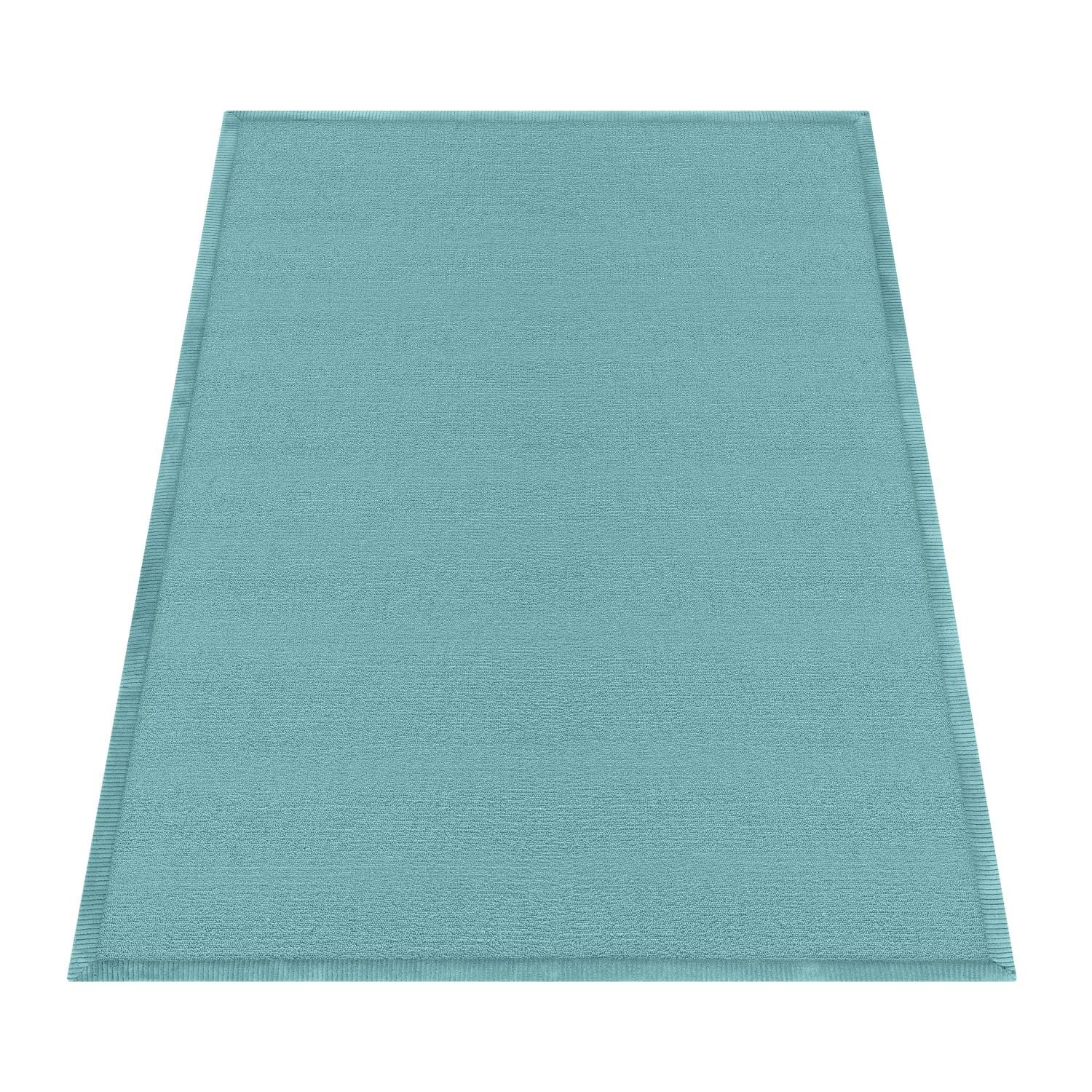 KURZFLORTEPPICH Waschbar, einfarbig, aus Polyester, Blau, 140 x 200 cm - Blau, Textil (140/200cm) - KADIMA DESIGN