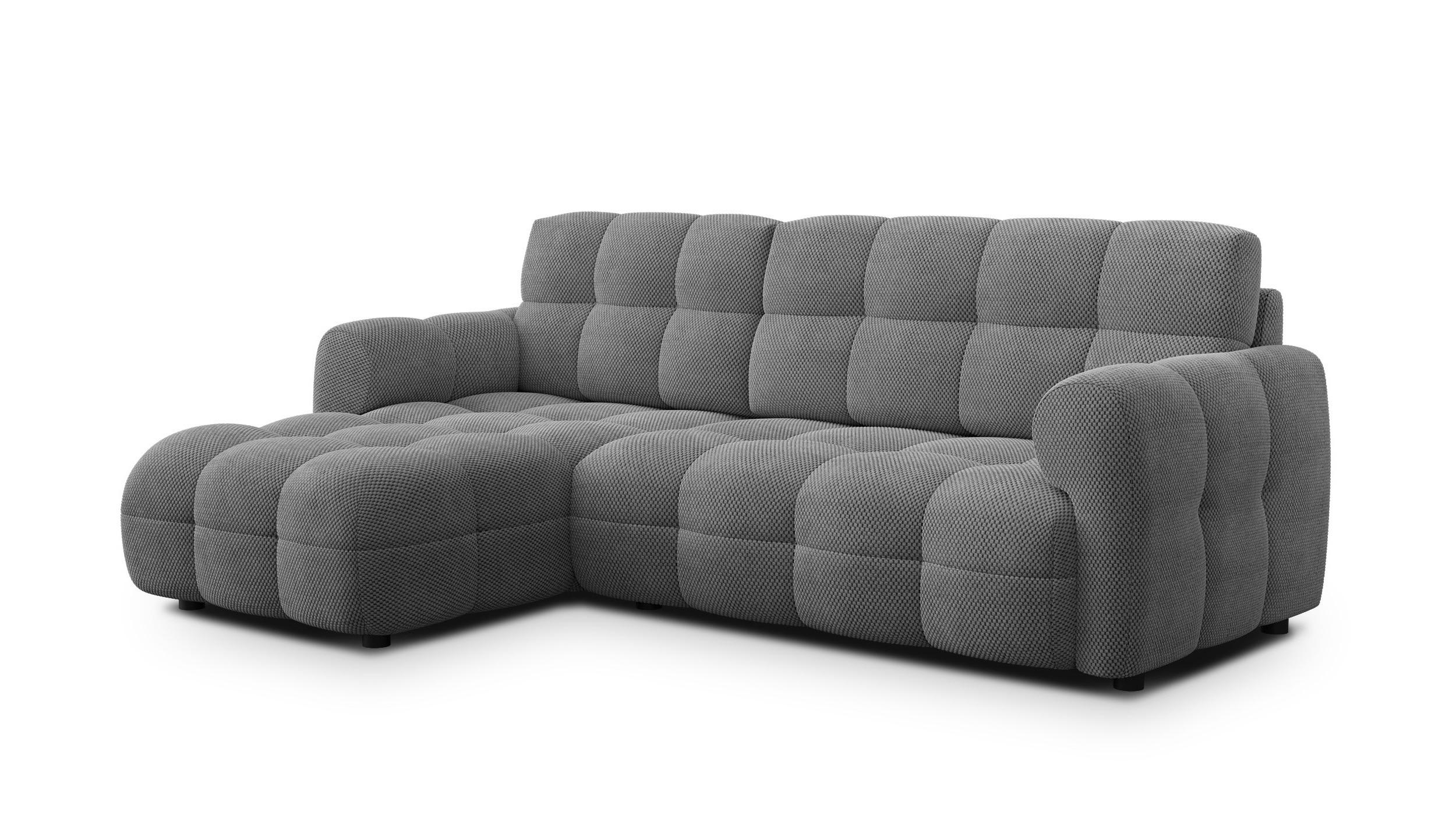 ECKSOFA MELLOW 3-Sitzer, grau - Schwarz/Grau, Holz/Textil (232/156cm) - Wozimo