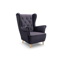 SESSEL TIBER, Polstersessel Glamour Loungesessel, Velours-Stoff Grau - Grau, Holz/Holzwerkstoff (75/104/85cm) - MASSENO