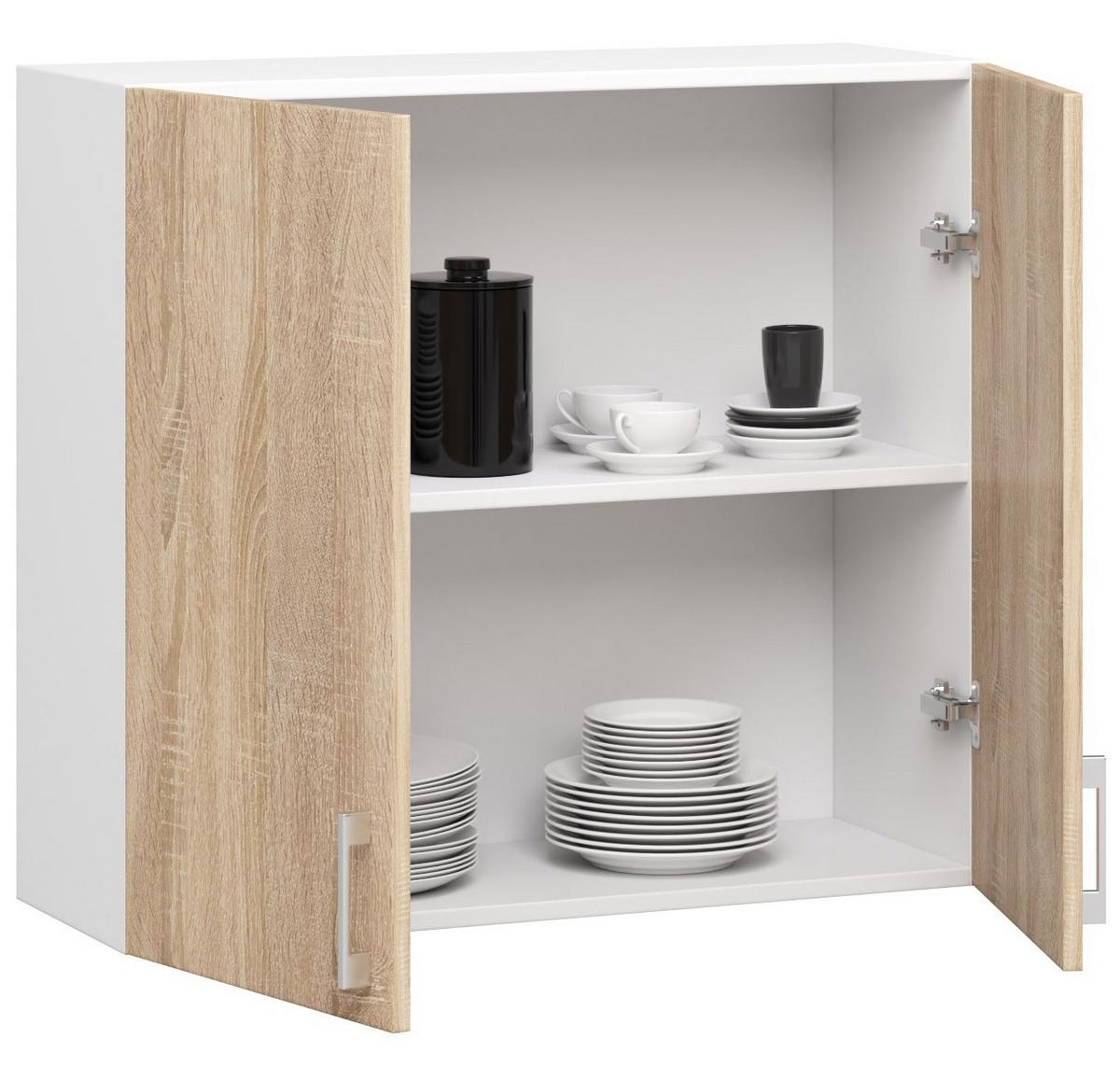 HÄNGESCHRANK Weiß, Eiche Sonoma 72/80/30,5 - Weiß/Eiche Artisan, Holzwerkstoff (80/72/30.5cm) - RAUMHIRSCH FURNITURE