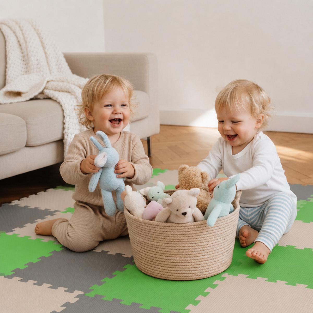 SPIELMATTE ab Null - 270/90 cm Puzzlematte Grau - Multicolor, Kunststoff (30/30cm) - Littletom