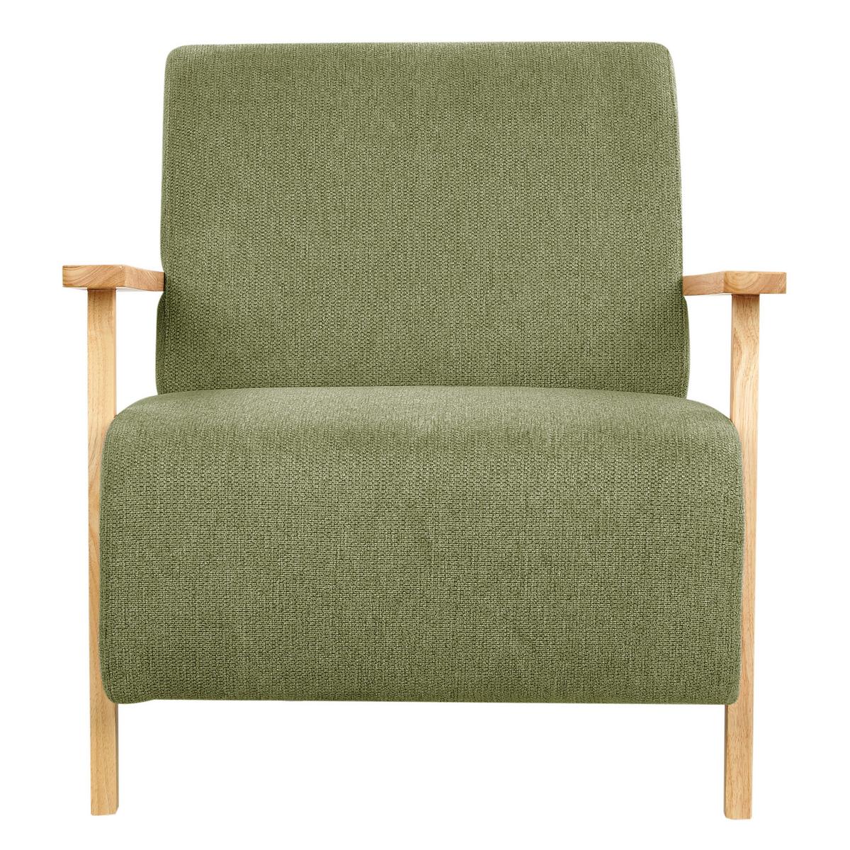 SESSEL Grün Lesja - Hellbraun/Grün, Textil (77/79/90cm) - Beliani