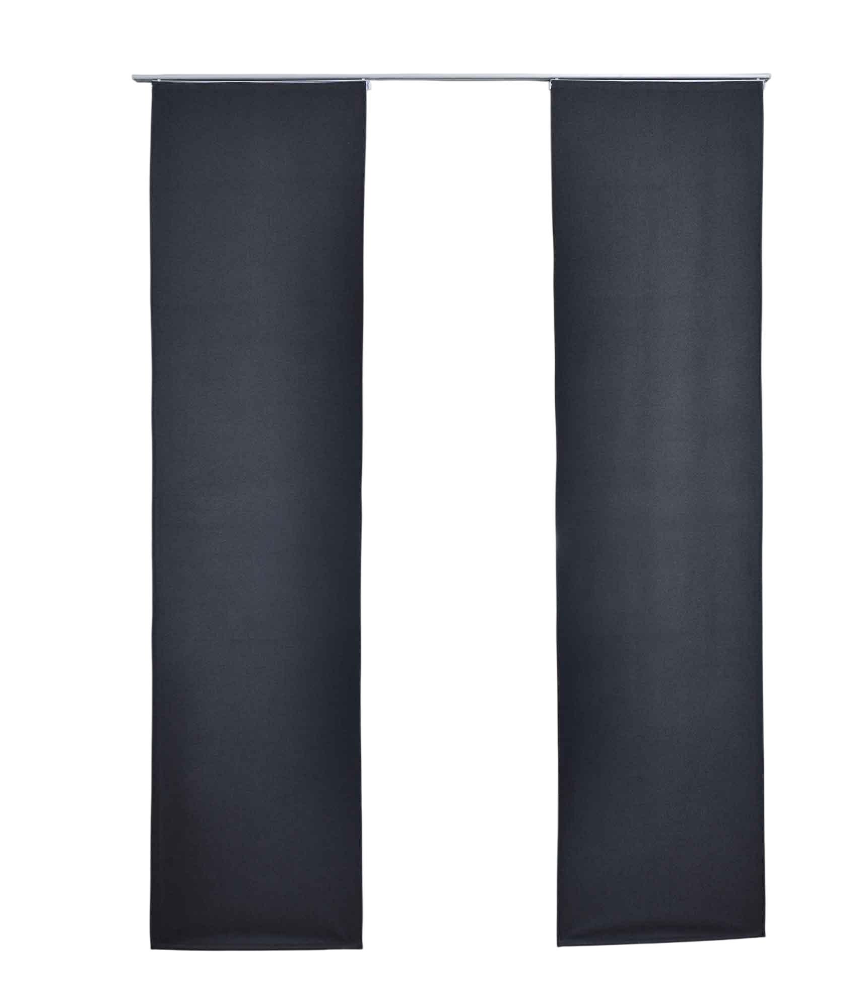 SCHIEBEVORHANG 2ER SET »München Dark« HxB 245x60 cm Dunkelgrau - Dunkelgrau, Textil (60/245cm) - Gardinenbox