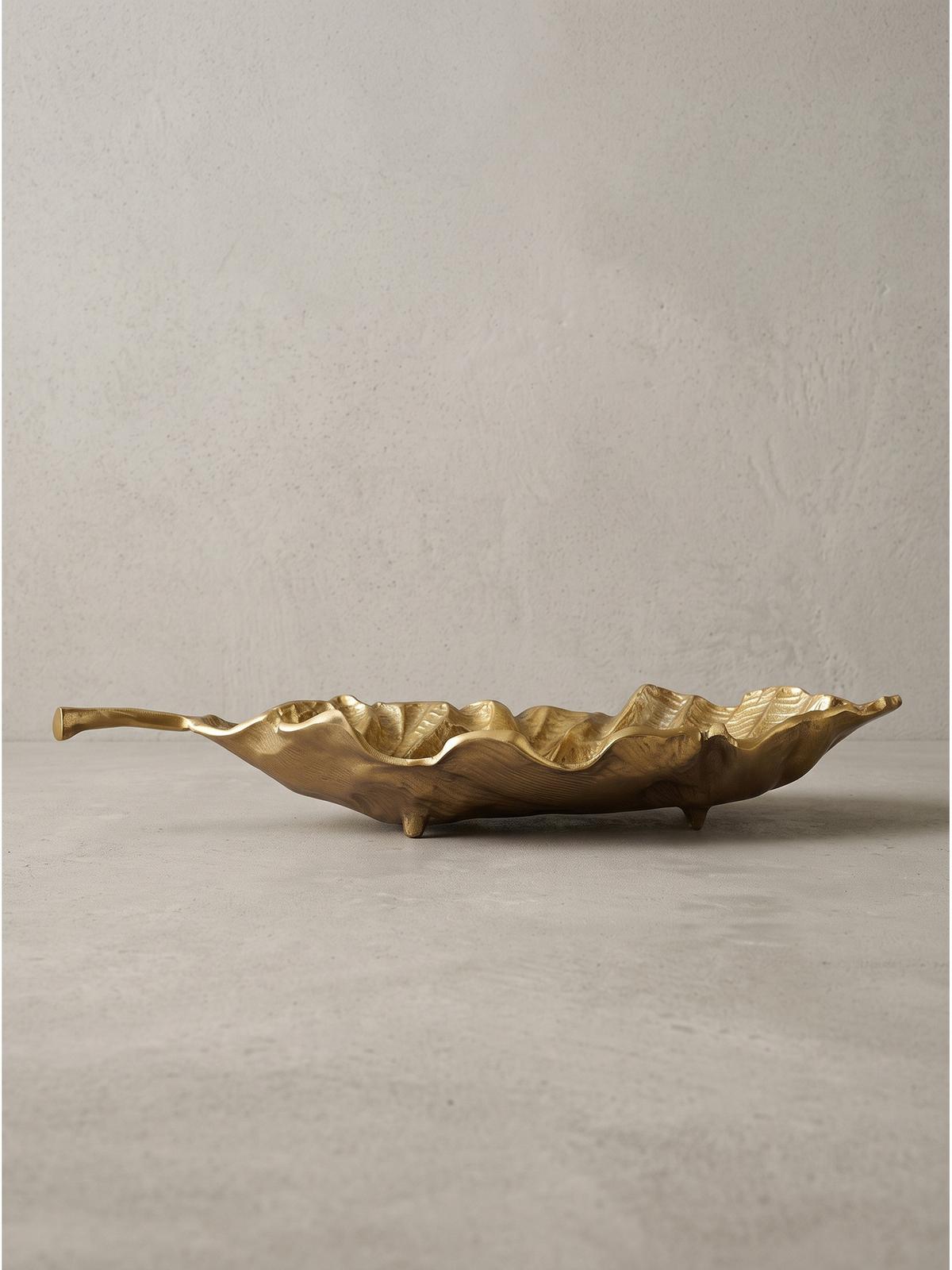 DEKOSCHALE SUBIACO, Aluminium, handgefertigt, Gold, 67 x 27 x 11 cm - Goldfarben, Metall (11cm) - KADIMA DESIGN