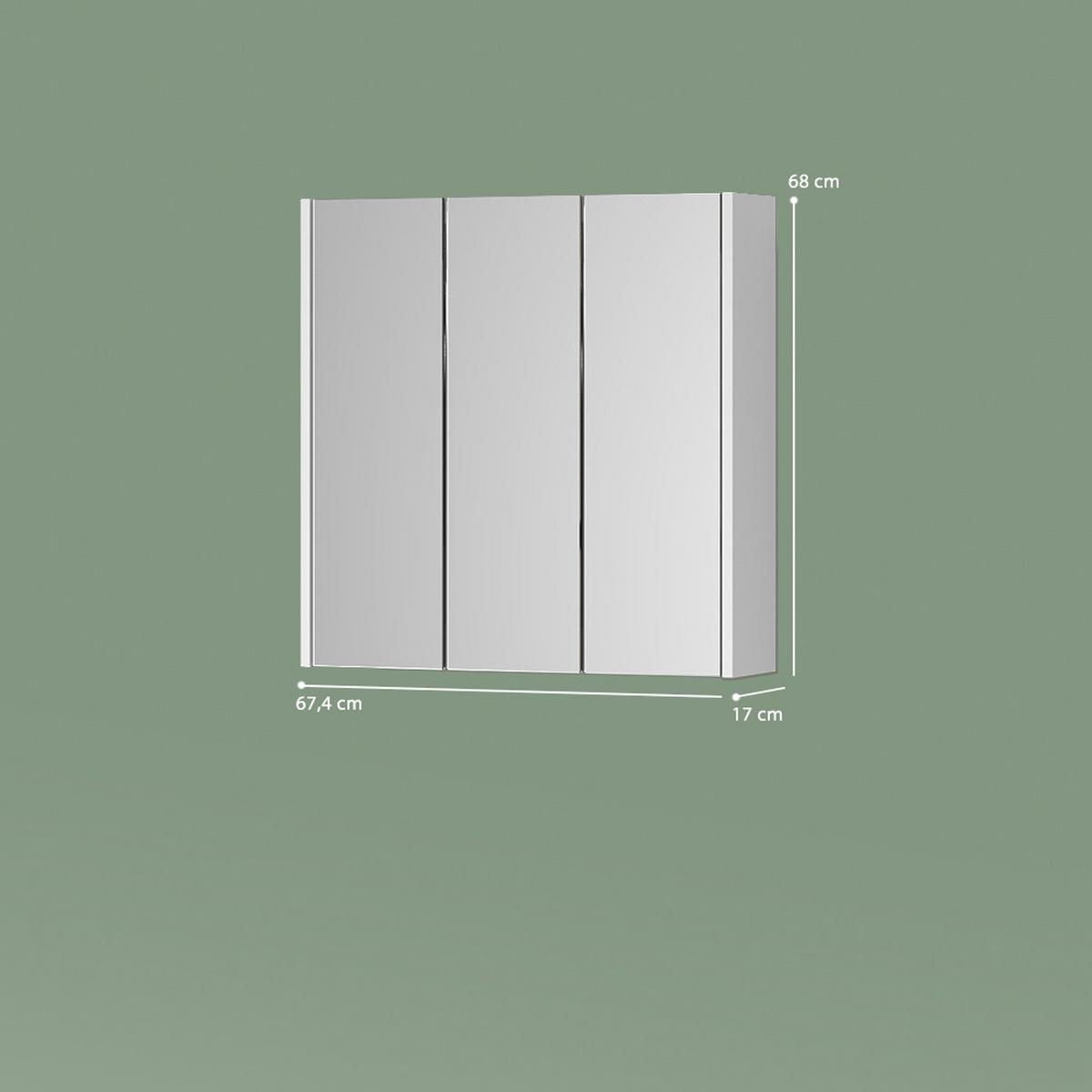 BADSPIEGELSCHRANK Savuto Weiß 67.4 x 68 cm - Weiß, Holzwerkstoff (67.4/68/17cm) - Livinity®
