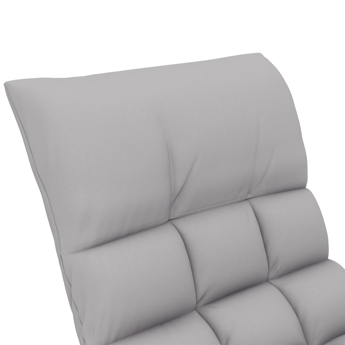 SCHAUKELSTUHL Sessel Relaxsessel mit Fußstütze, Schaukelsessel mit Seitentasche - Grau, Kunststoff (134/70/60cm) - HOMCOM
