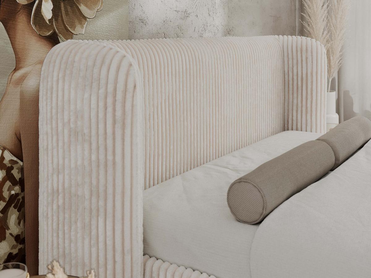 POLSTERBETT EMORA CLASSIC DUO 140/200 - Beige Cord - Multipocket-Matratze - Beige, Textil (140/200cm) - MKS