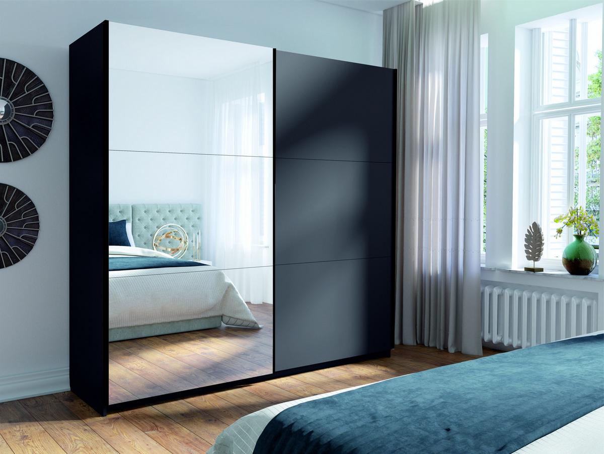 KLEIDERSCHRANK Graphit 151/207/55 - Graphitfarben, Holzwerkstoff (151/207/55cm) - RAUMHIRSCH FURNITURE