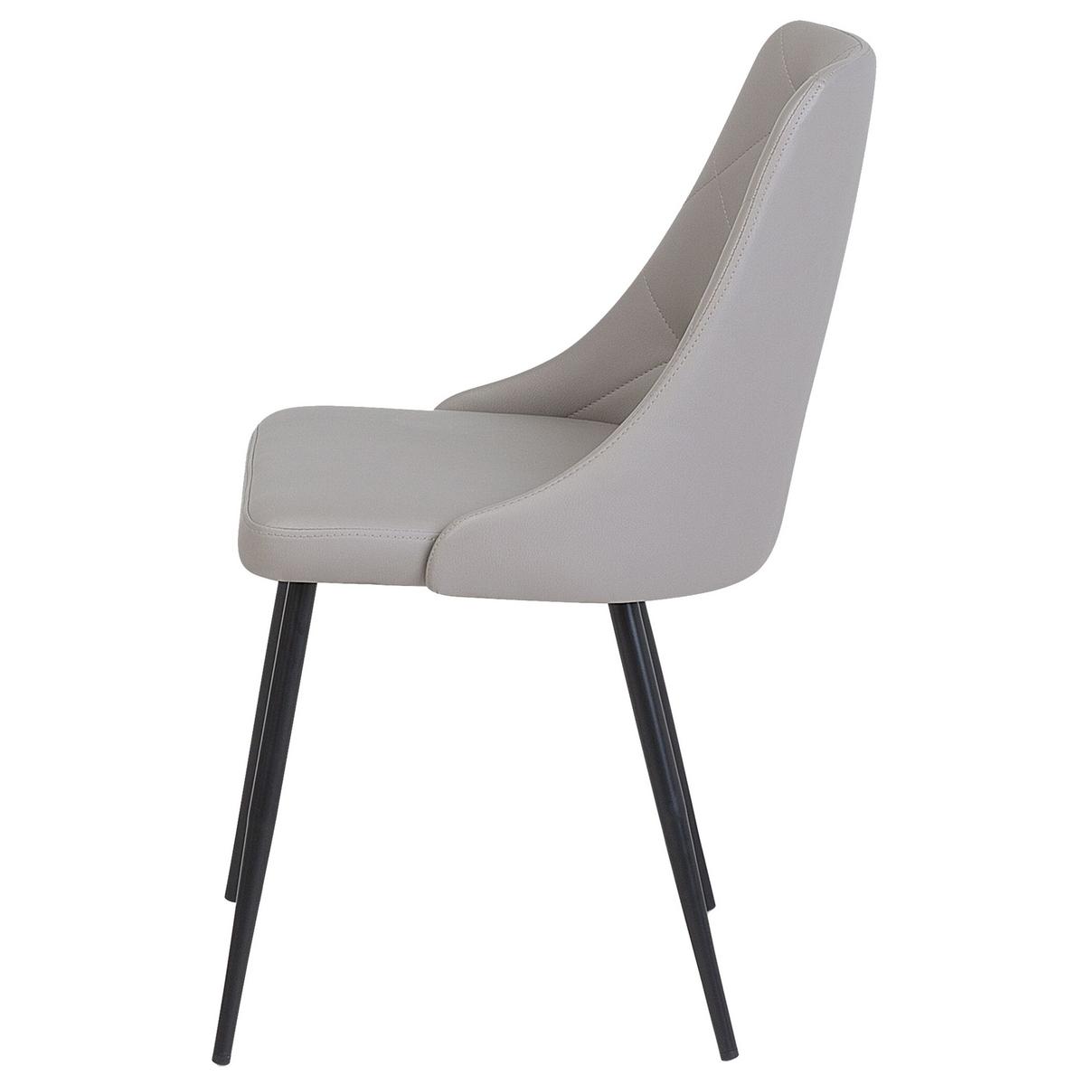 ESSZIMMERSTUHL 2er-Set Kunstleder Grau Valerie - Grau, Textil/Metall (49/81/59cm) - Beliani