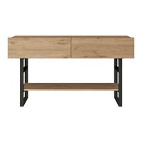 KONSOLENTISCH Lappeenranta - Eichefarben/Schwarz, Holzwerkstoff/Metall (43/139/76cm) - [en.casa]