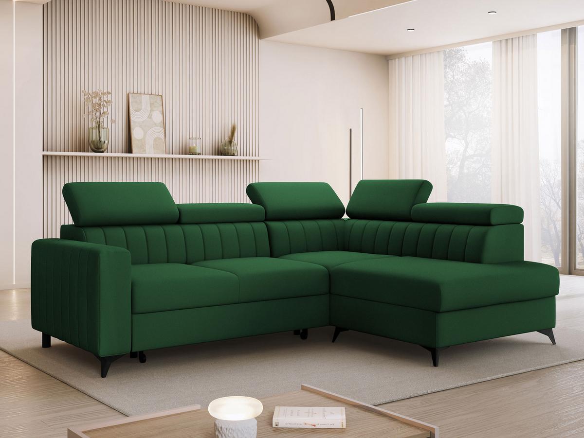 ECKSOFA Milano 2RRLXP, Seite: Rechts 2R+R+LXP - Grün, Holz/Textil (195/249cm) - MIRJAN24