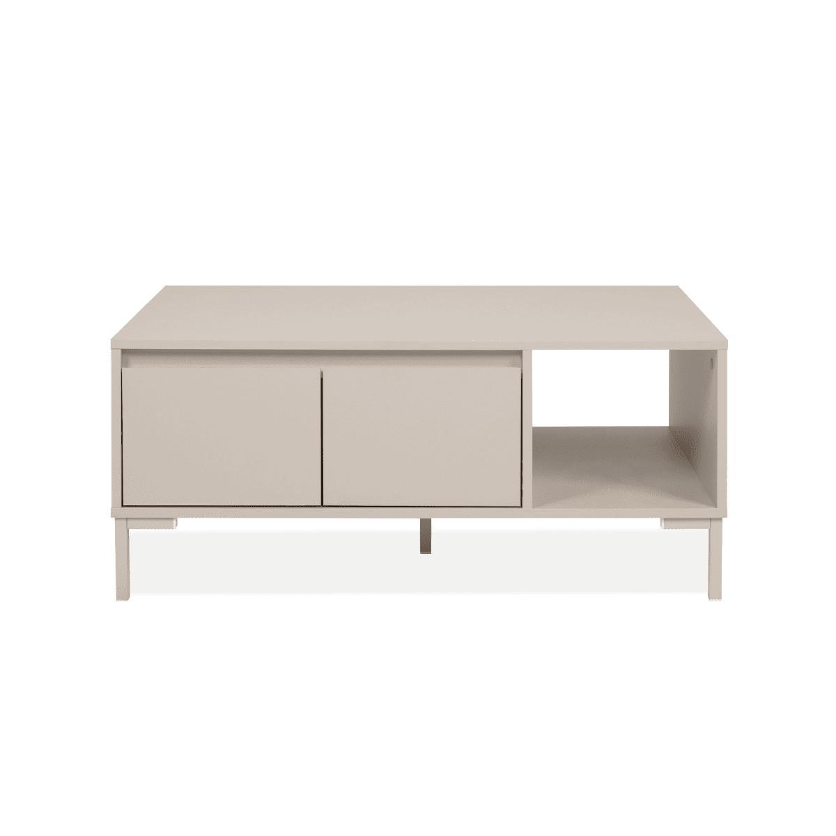 COUCHTISCH 2 Türen, 1 Fach, kaschmirfarben 60/43/100 cm - Beige, Holzwerkstoff (67.5/60/43cm) - Calicosy