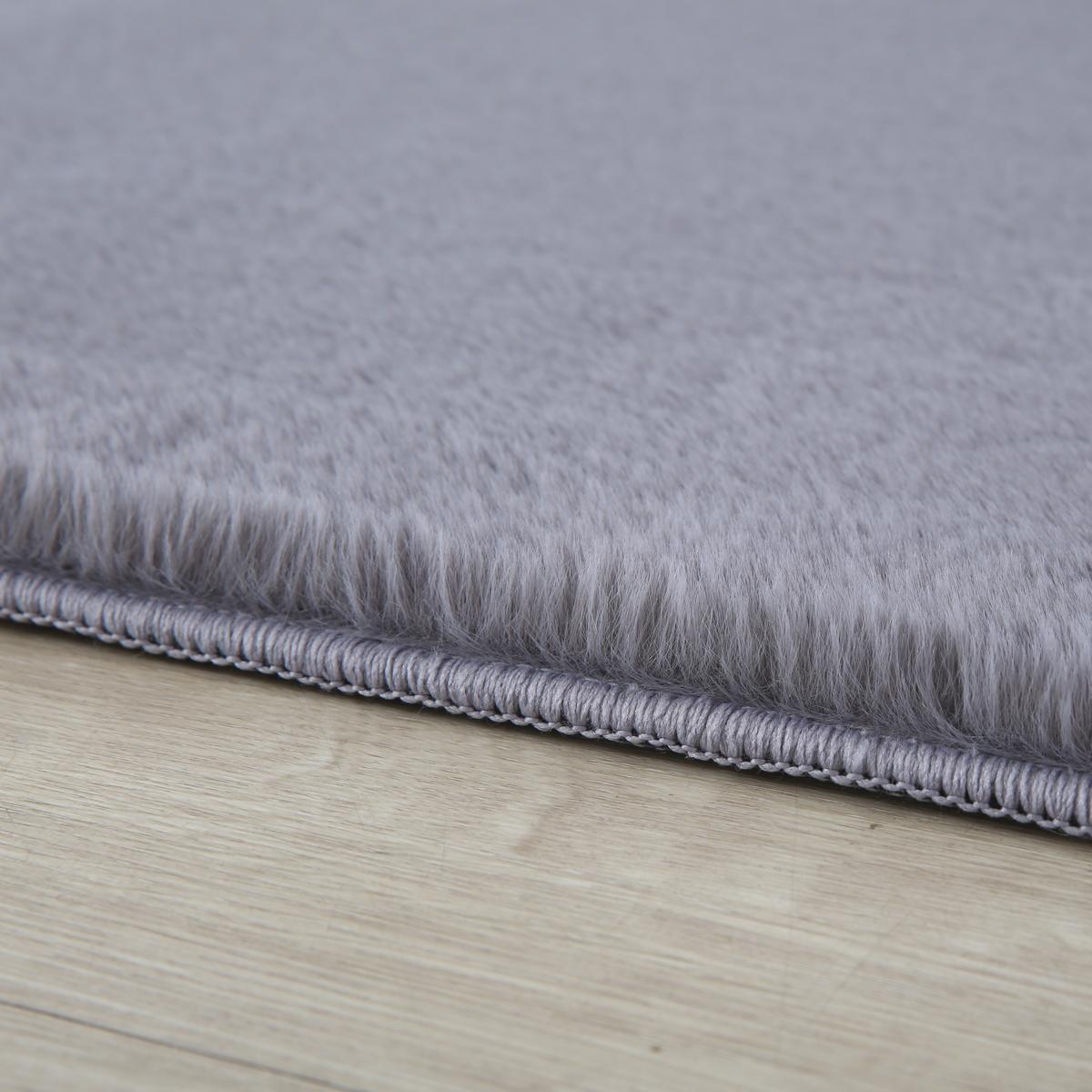 KURZFLORTEPPICH Waschbar NECKAR, einfarbig, aus Polyester, Grau, 60 x 110 cm - Grau, Textil (110/60cm) - KADIMA DESIGN