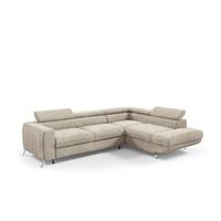 ECKSOFA Marios Mit Schlaffunktion - Beige, Holzwerkstoff/Textil (202/260cm) - Fun Möbel