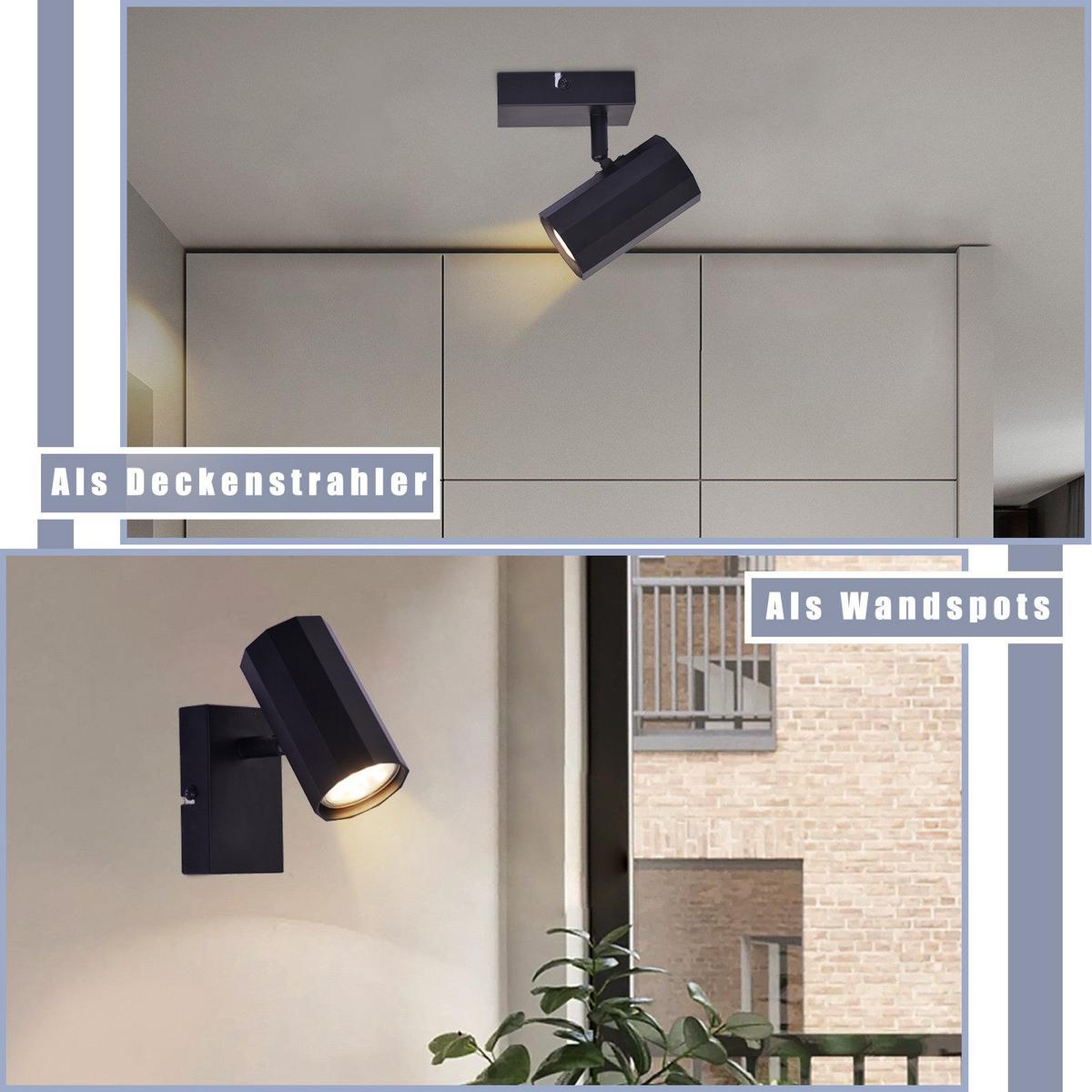 DECKENSTRAHLER Adorf 1-flammig 10/2.5/15.3 cm - Schwarz, Metall (10/2.5/15.3cm) - Nettlife