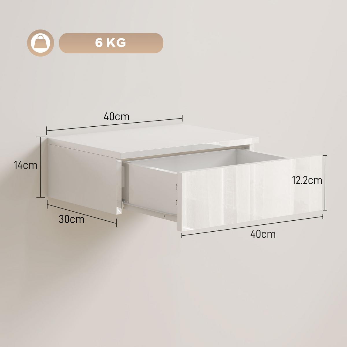NACHTTISCH 2er Set Spanplatte Weiß - Weiß, Holzwerkstoff (30/14/40cm) - HOMCOM