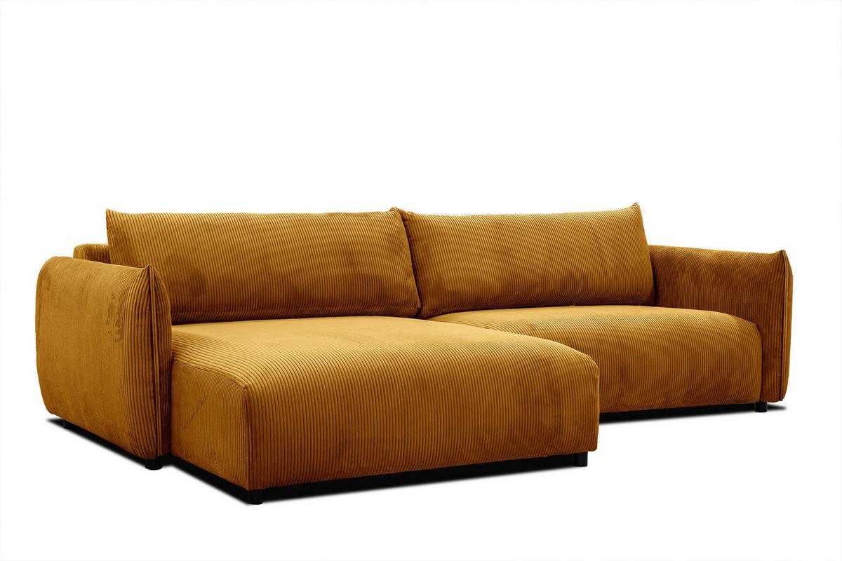 ECKSOFA TAUER 5-Sitzer, honig - Schwarz/Honig, Holzwerkstoff/Kunststoff (174/292cm) - Wozimo