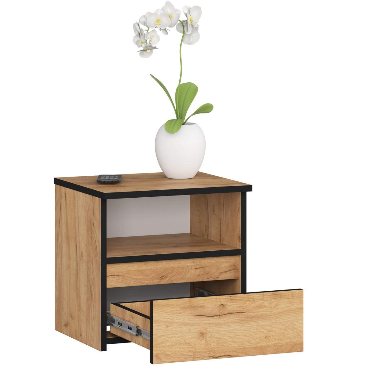 NACHTTISCH Eiche Craft 40/40/35 - Eiche San Remo, Holzwerkstoff (40/40/35cm) - RAUMHIRSCH FURNITURE