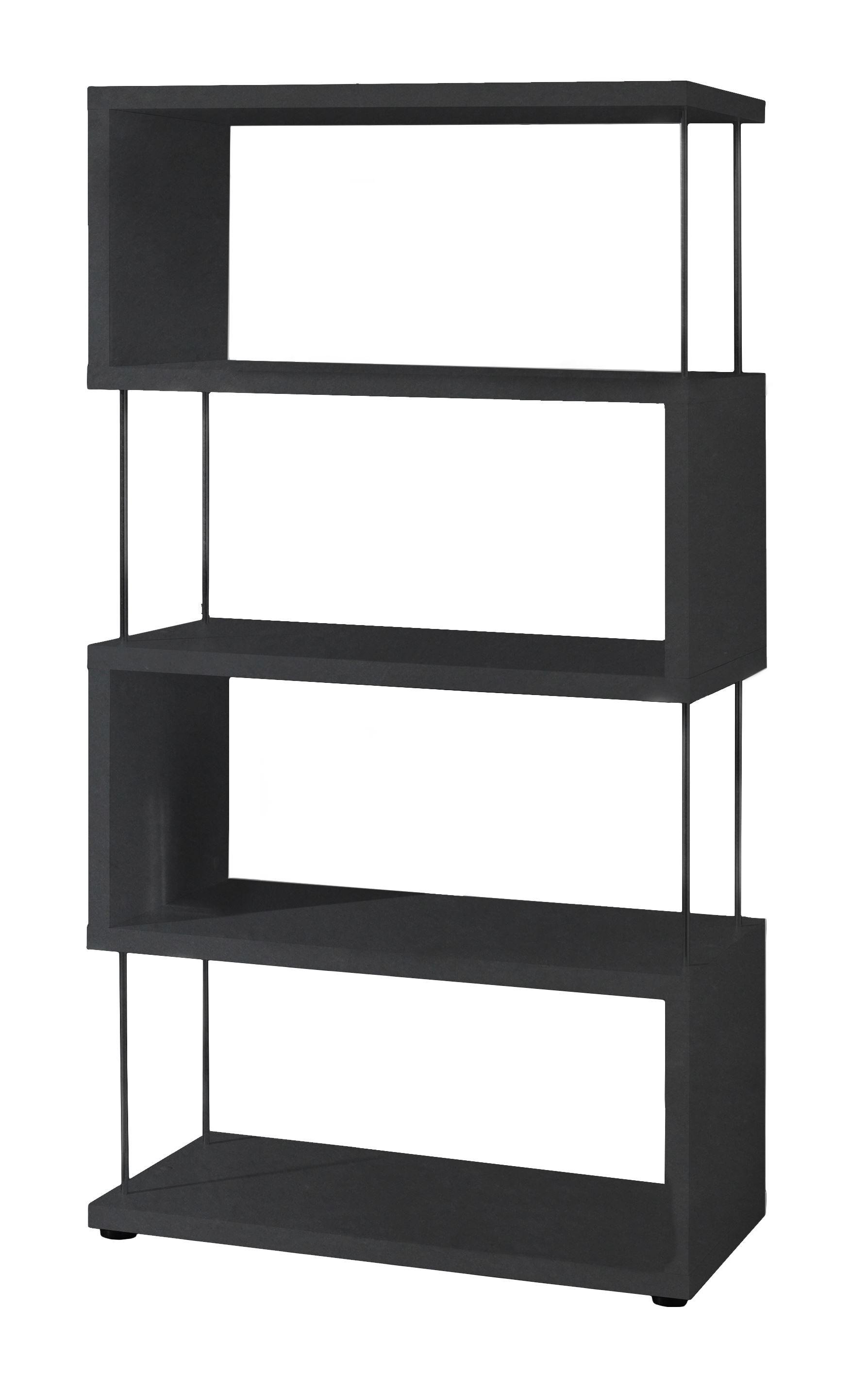 REGAL Elga 66x33x126 aus Holzwerkstoff in der Farbe schwarzstahl - Schwarz, Kunststoff (66/126/33cm) - 58aufmkessel
