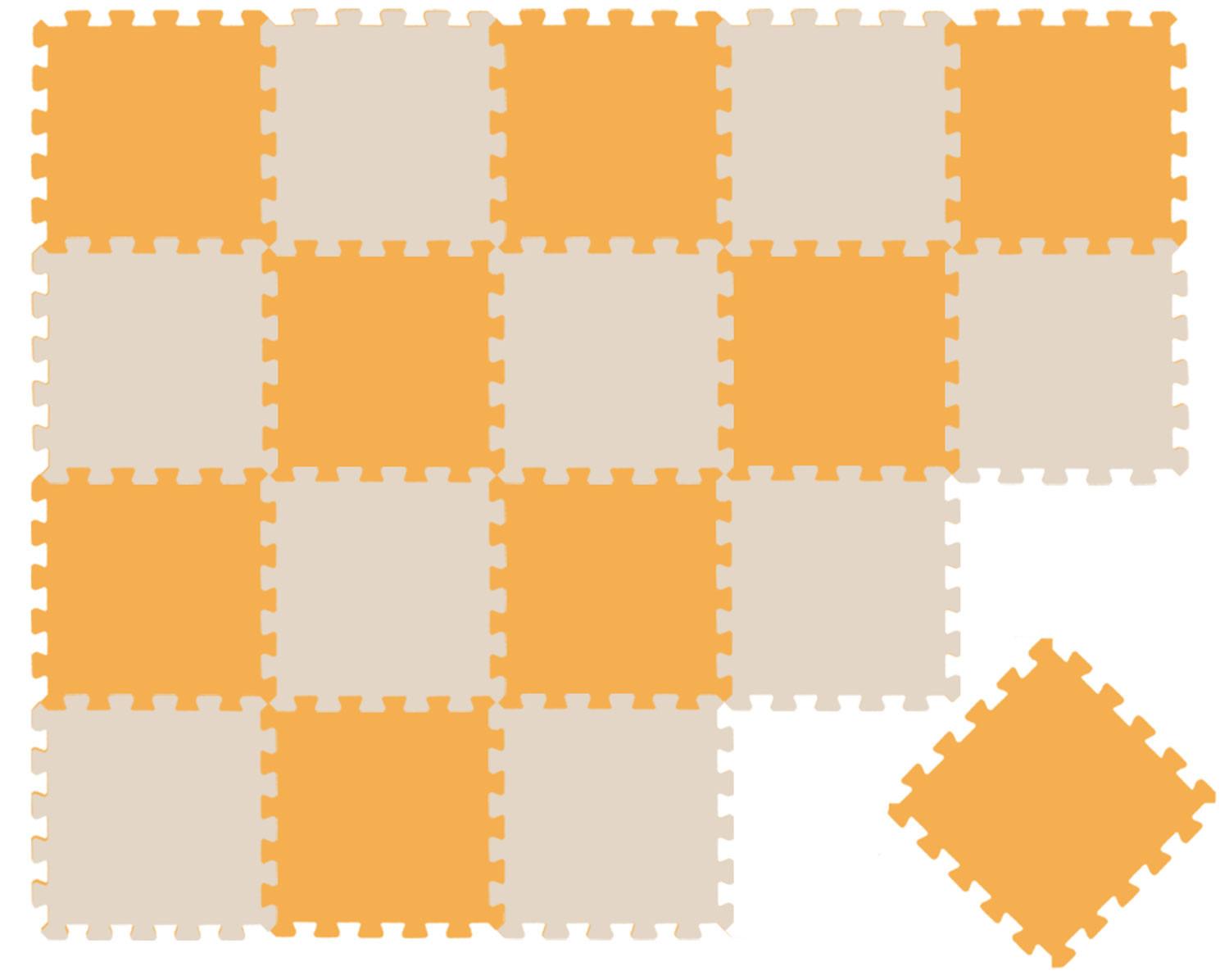 SPIELMATTE ab Null - 180/90/1 cm Puzzlematte Beige - Beige/Gelb, Kunststoff (30/30cm) - Littletom