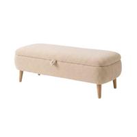 AUFBEWAHRUNGSBANK aus Bouclé-Stoff 30/45/90 cm - Beige, Holzwerkstoff (30/45/26cm) - Calicosy