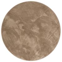 HOCHFLOR LANGFLOR TEPPICH SUPER SOFT MELIA RUND - Taupe, Textil (160/160cm) - Pergamon