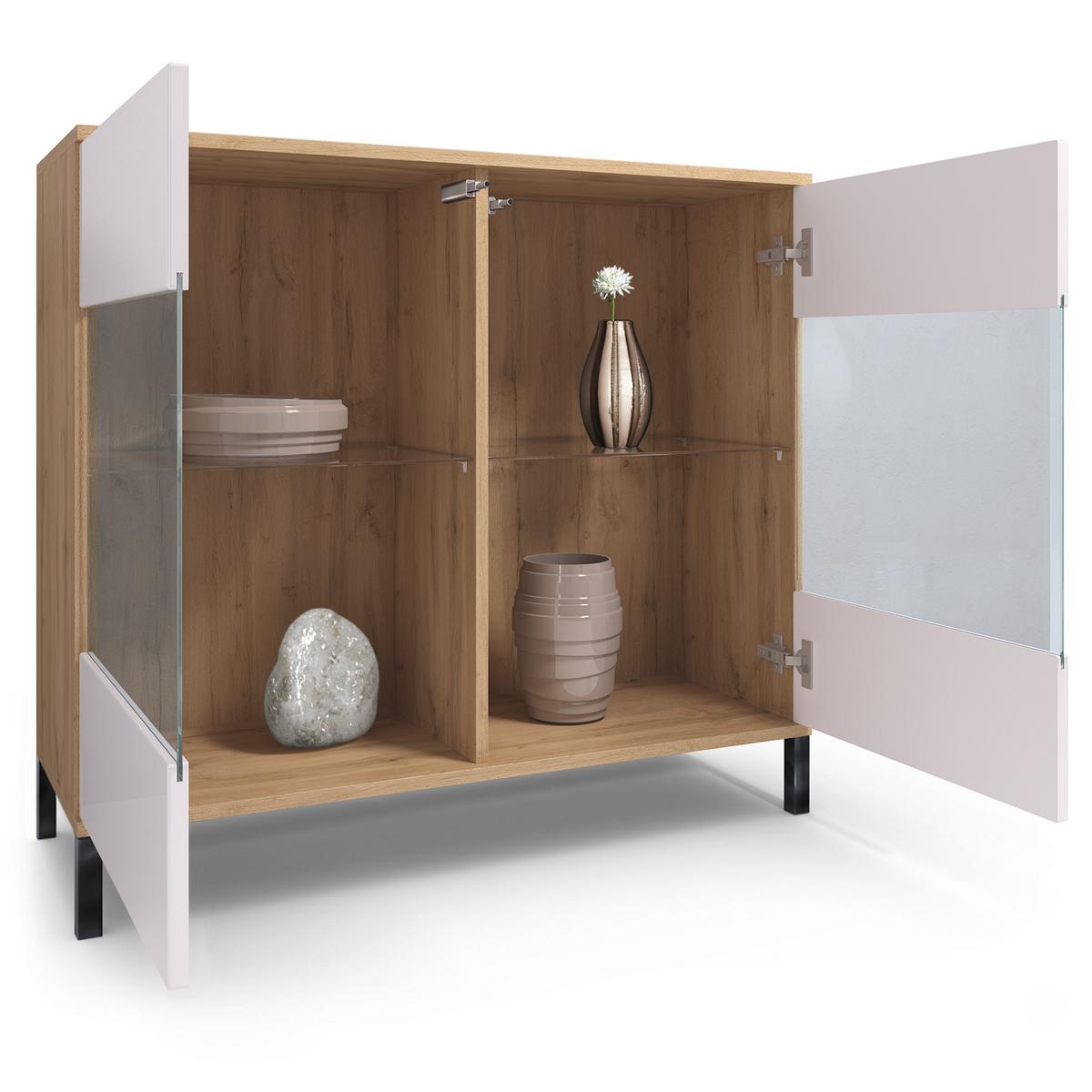 KOMMODE Bari Weiß Hochglanz - Weiß Hochglanz, Holzwerkstoff (92.5/83.5/35cm) - Vladon