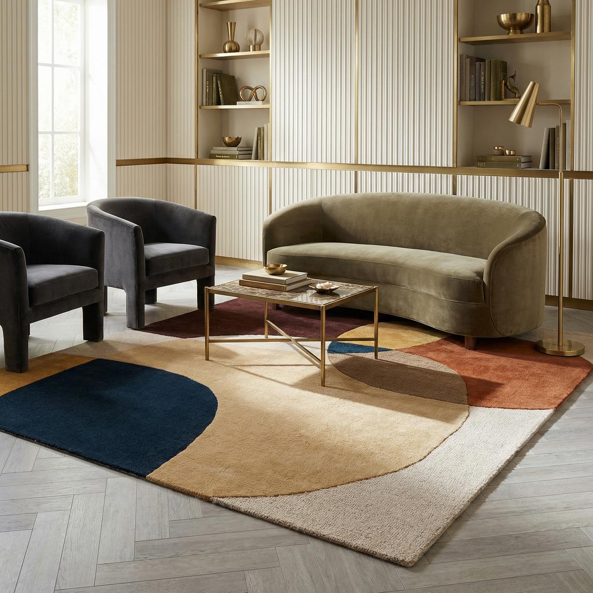 TEPPICH aus Wolle AIRE in Lila, abstrakt, 160 x 230 cm - Multicolor, Textil (230/160cm) - KADIMA DESIGN