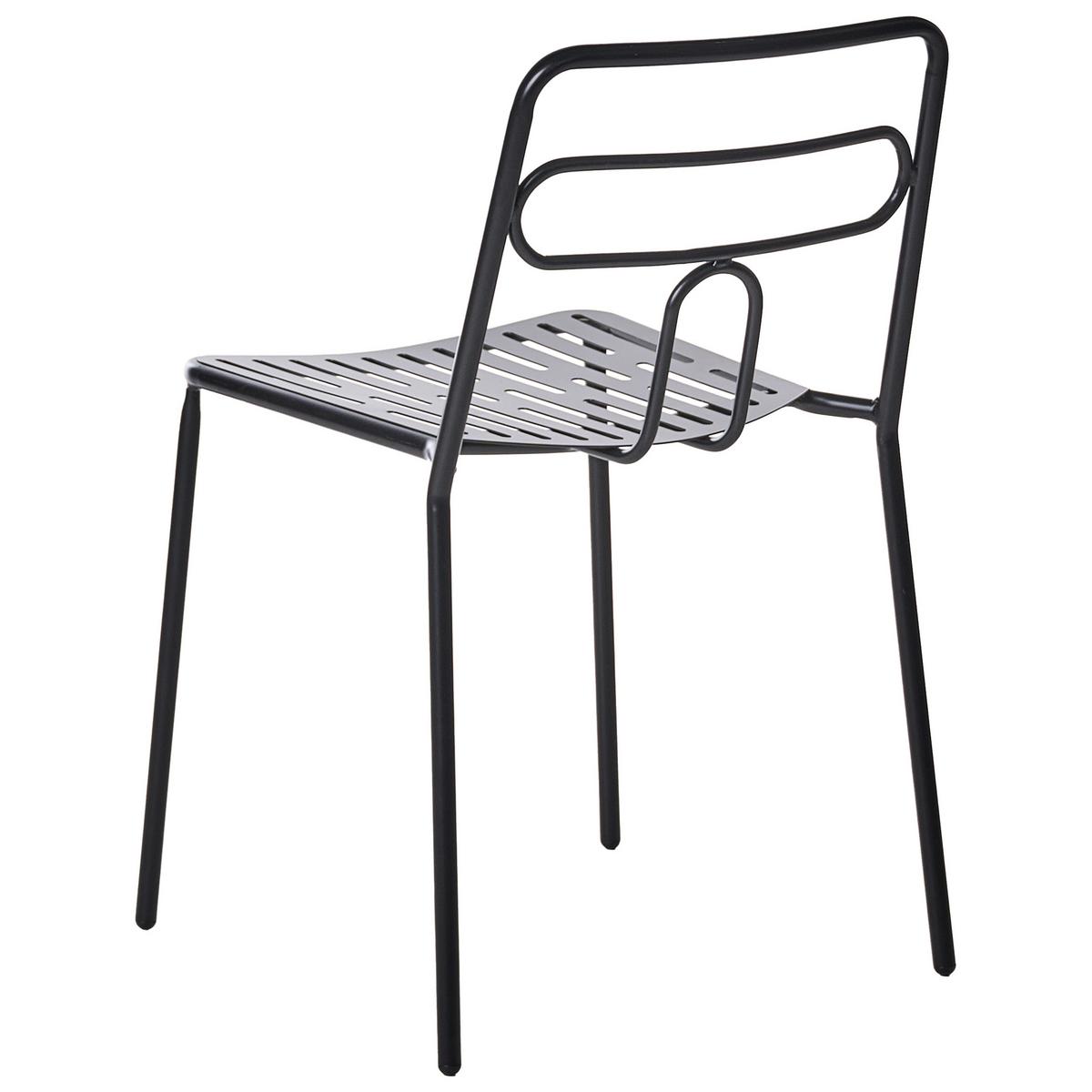 GARTENSTUHL 2er-Set Metall Schwarz Agerola - Schwarz, Metall (48/78/48cm) - Beliani