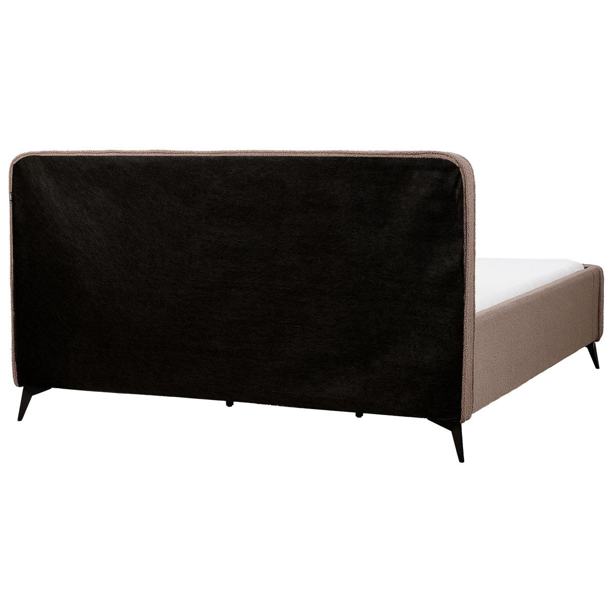 BETT mit Lattenrost 180/200 cm Bouclé Braun Valognes - Braun, Textil (180/200cm) - Beliani