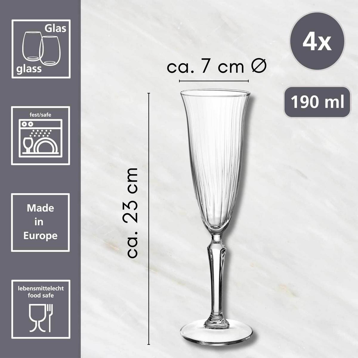 SEKTGLÄSER Perpetuo transparent 190 ml 4er Set - Transparent, Glas (0.19L) - Ritzenhoff Breker