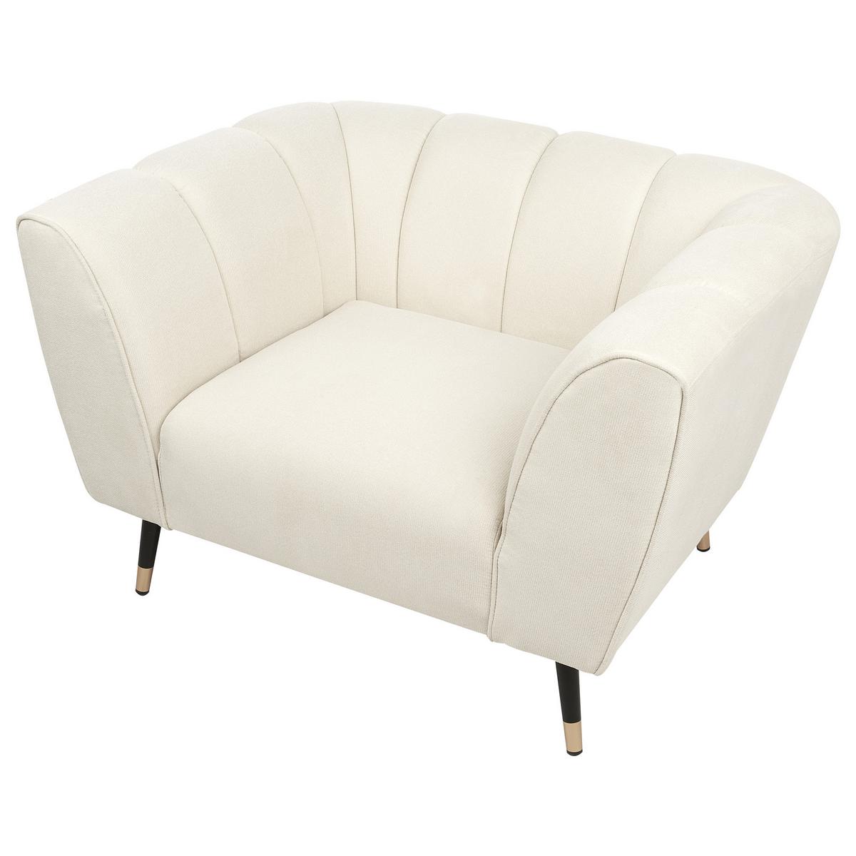 SESSEL Hellbeige Orsta - Beige/Goldfarben, Textil (112/73/85cm) - Beliani