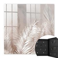 SCHLÜSSELBOX Schwarz 30x30 cm- Türöffnung nach rechts - Blätter der Eleganz - Beige, Metall (30/30/5cm) - TULUP