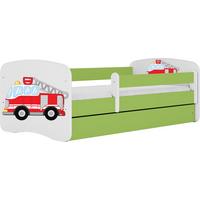 KINDERBETT Emily mit Schublade und Matratze, Grün 70x140 cm - Rot, Holzwerkstoff (140/70cm) - WFL GROUP