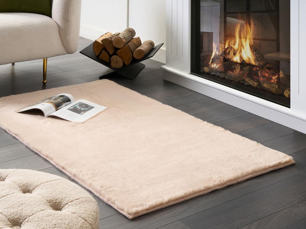 SHAGGY-KUNSTFELLTEPPICH Mirpur 150/80 cm - Beige, Kunststoff (80/150cm) - Beliani