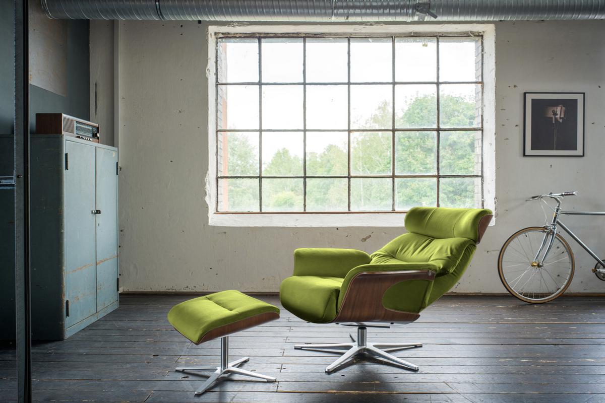 RELAXSESSELSET TOSAR Grün Velvet - Silberfarben/Grün, Textil/Metall (83/110/89cm) - KAWOLA