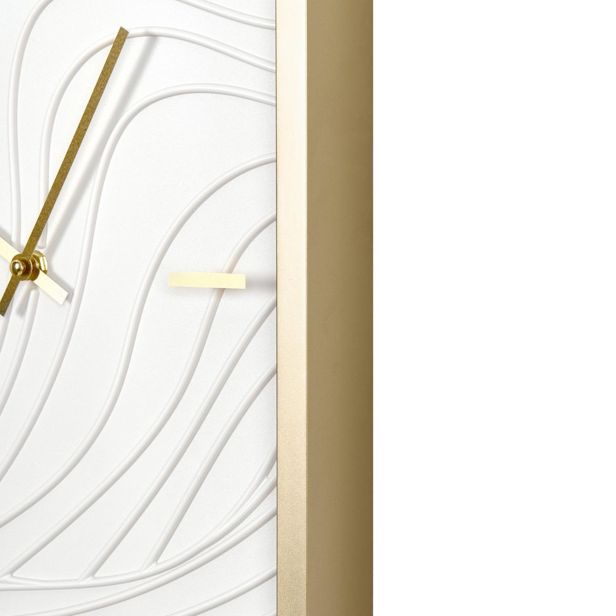 WANDUHR Weiß/Gold Moliens - Goldfarben/Weiß, Kunststoff (32/57/5cm) - Beliani